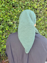 Pleated Solid Square Headscarf - Deep Green-square-The Little Tichel Lady