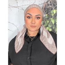 Classic Inspired G Print Square - Brown-Squares-The Little Tichel Lady