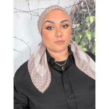 Classic Inspired G Print Square - Brown-Squares-The Little Tichel Lady