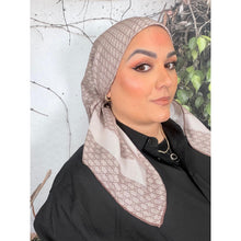 Classic Inspired G Print Square - Brown-Squares-The Little Tichel Lady