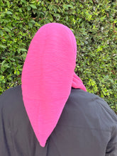 Pleated Solid Square Headscarf - Fuchsia-square-The Little Tichel Lady