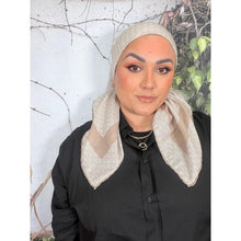 Classic Inspired G Print Square - Neutral/White-Squares-The Little Tichel Lady