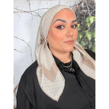 Classic Inspired G Print Square - Neutral/White-Squares-The Little Tichel Lady