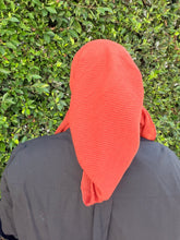 Pleated Solid Square Headscarf - Rust-square-The Little Tichel Lady