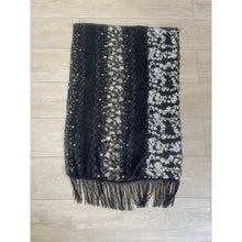 Luxe Sequins & Floral Headwrap - Black/Silver-Long Wrap-The Little Tichel Lady