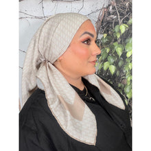 Classic Inspired G Print Square - Neutral/White-Squares-The Little Tichel Lady