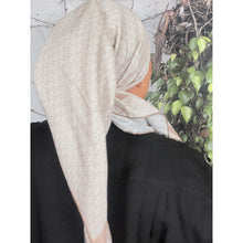 Classic Inspired G Print Square - Neutral/White-Squares-The Little Tichel Lady