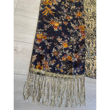 Luxe Sequins & Floral Headwrap - Black/Rust Floral-Long Wrap-The Little Tichel Lady
