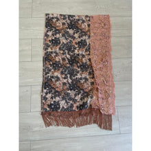 Exquisite Sequins & Floral Headwrap - Black/Rose Gold-Long Wrap-The Little Tichel Lady