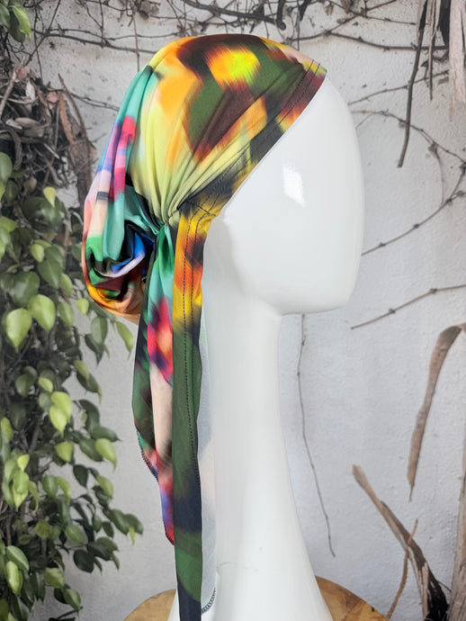 Stretchy Pretied Tichel - Watercolor-pretieds-The Little Tichel Lady