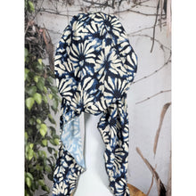 Stretchy Pretied Tichel - Navy Daisy Print-pretieds-The Little Tichel Lady