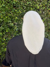 Pleated Solid Square Headscarf - Off-White-square-The Little Tichel Lady