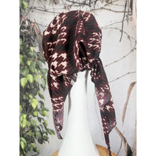 Stretchy Pretied Tichel - Textured Burgundy Houndstooth-pretieds-The Little Tichel Lady