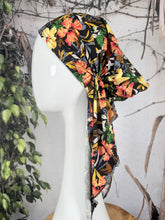 Stretchy Pretied Tichel - Black Floral-pretieds-The Little Tichel Lady