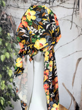 Stretchy Pretied Tichel - Black Floral-pretieds-The Little Tichel Lady
