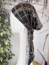 Stretchy Pretied Tichel - Black/Neutral Print-pretieds-The Little Tichel Lady