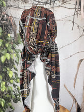 Stretchy Pretied Tichel - Black/Neutral Print-pretieds-The Little Tichel Lady