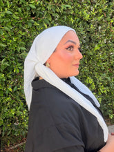 Pleated Solid Square Headscarf - White-square-The Little Tichel Lady