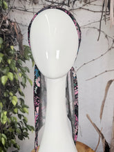 Stretchy Pretied Tichel - Black/Pink Floral Paisley-pretieds-The Little Tichel Lady