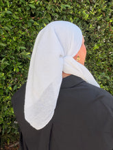 Pleated Solid Square Headscarf - White-square-The Little Tichel Lady