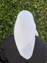 Pleated Solid Square Headscarf - White-square-The Little Tichel Lady