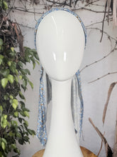 Stretchy Pretied Tichel - Blue Mini Floral-pretieds-The Little Tichel Lady