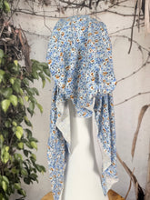 Stretchy Pretied Tichel - Blue Mini Floral-pretieds-The Little Tichel Lady
