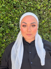 Pleated Solid Square Headscarf - White-square-The Little Tichel Lady