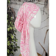 Stretchy Pretied Tichel - Pink Paisley-pretieds-The Little Tichel Lady