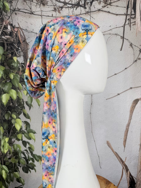 Stretchy Pretied Tichel - Blended Floral Print-pretieds-The Little Tichel Lady