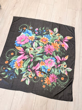 Burst of Floral Cotton Square Tichel - Black-square-The Little Tichel Lady