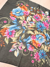 Burst of Floral Cotton Square Tichel - Green-square-The Little Tichel Lady