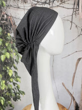 Stretchy Pretied Tichel - Black Faux Denim-pretieds-The Little Tichel Lady