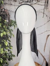 Stretchy Pretied Tichel - Black Faux Denim-pretieds-The Little Tichel Lady