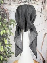 Stretchy Pretied Tichel - Black Faux Denim-pretieds-The Little Tichel Lady