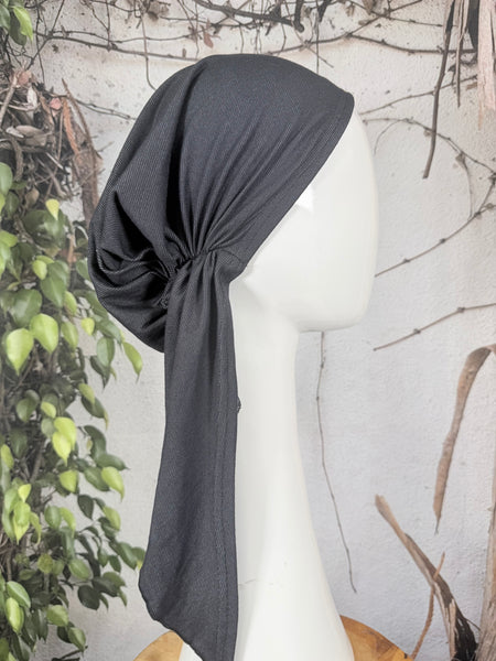 Stretchy Pretied Tichel - Indigo Faux Denim-pretieds-The Little Tichel Lady