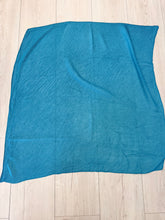 Pleated Solid Square Headscarf - Turquoise-square-The Little Tichel Lady