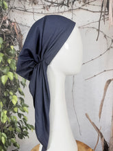 Stretchy Pretied Tichel - Blue Faux Denim-pretieds-The Little Tichel Lady