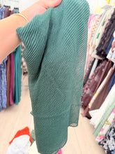 Pleated Solid Square Headscarf - Deep Green-square-The Little Tichel Lady