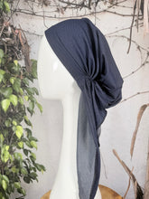 Stretchy Pretied Tichel - Blue Faux Denim-pretieds-The Little Tichel Lady