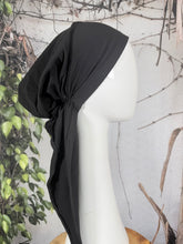 Stretchy Pretied Tichel - Black Solid-pretieds-The Little Tichel Lady