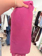 Pleated Solid Square Headscarf - Fuchsia-square-The Little Tichel Lady