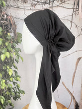 Stretchy Pretied Tichel - Black Solid-pretieds-The Little Tichel Lady