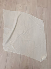 Pleated Solid Square Headscarf - Off-White-square-The Little Tichel Lady