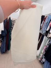 Pleated Solid Square Headscarf - Off-White-square-The Little Tichel Lady