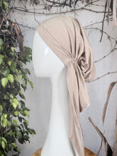Stretchy Pretied Tichel - Beige Solid-pretieds-The Little Tichel Lady