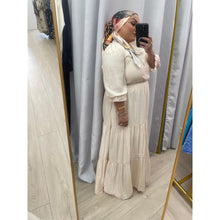 Satin Tiered Maxi Dress - Off-White XS-L
