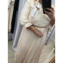 Satin Tiered Maxi Dress - Off-White XS-L