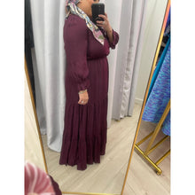 Satin Tiered Maxi Dress - Wine XS-L
