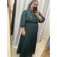 Satin Tiered Maxi Dress - Jewel Green XS-3X